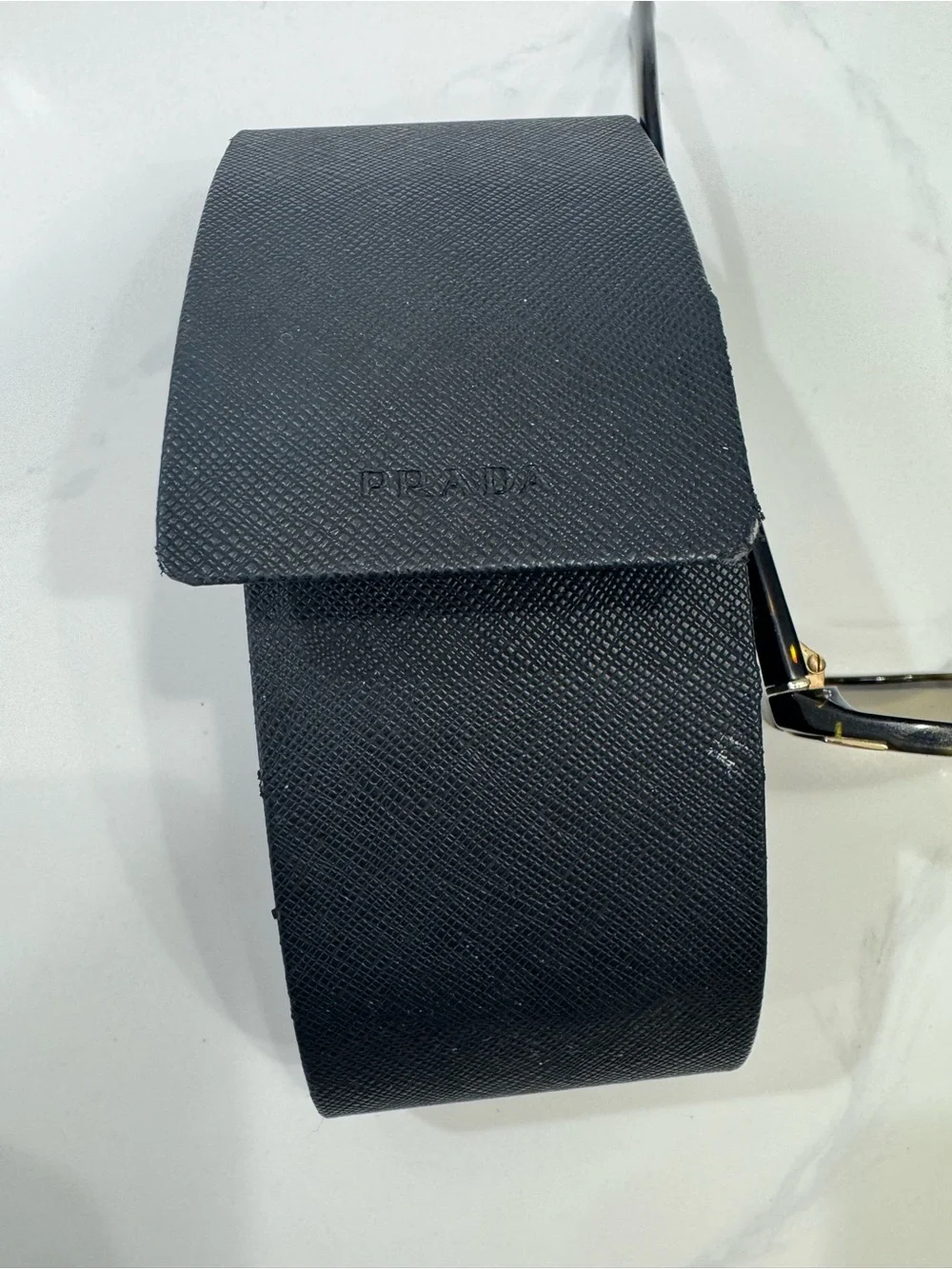 Prada Black-to-Clear Gradient Acetate Sunglasses with Gold Logo